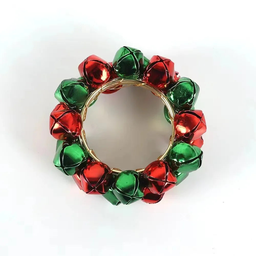 Rond de Serviette Cloche Rouge et Vert chic