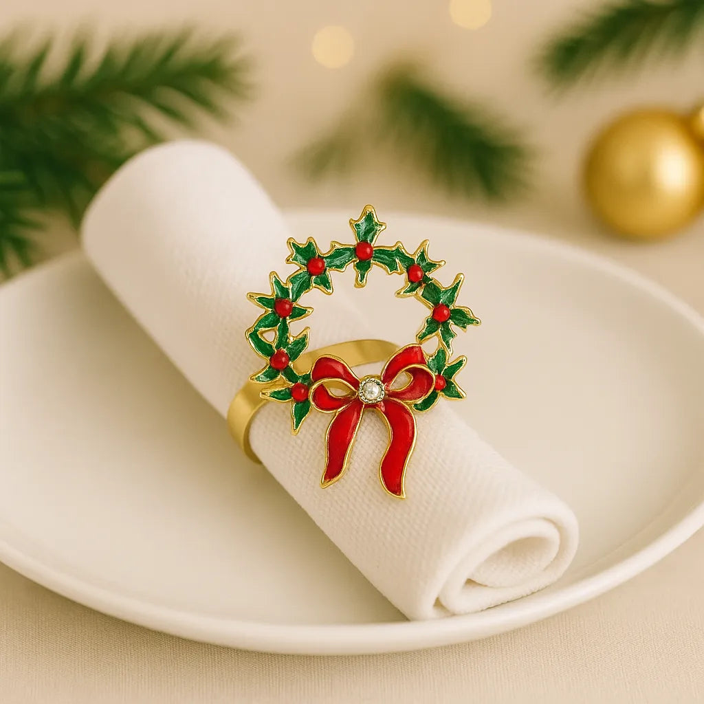 Rond de Serviette Couronne de Noël