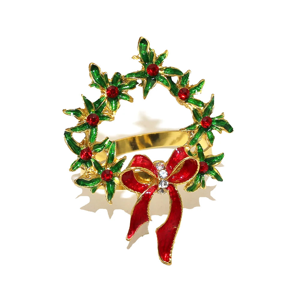Rond de Serviette Couronne de Noël Design