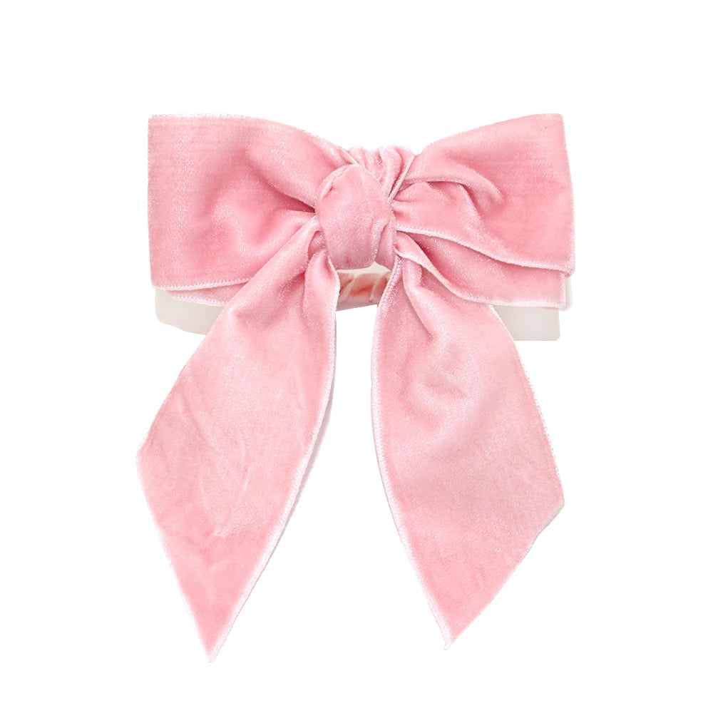 Rond de Serviette à Nœud Velouté Rose