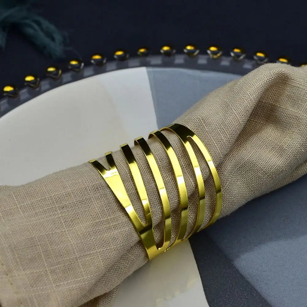 Rond de Serviette Noël Elégant doré
