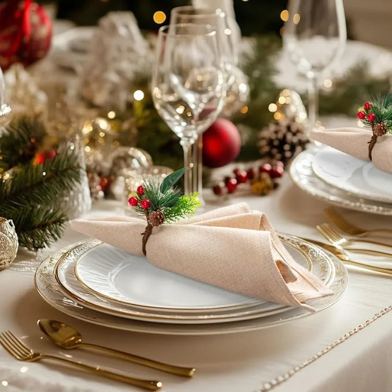 Rond de Serviette Noël Pomme de Pin Compacte