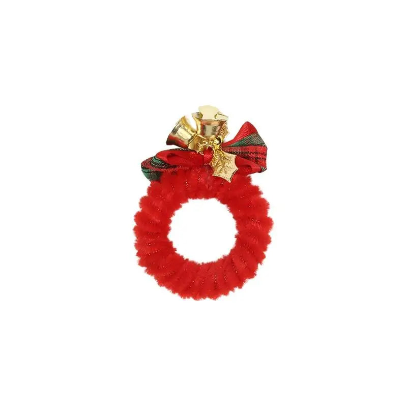 Rond de Serviette Noël en Peluche à Cloches Chic