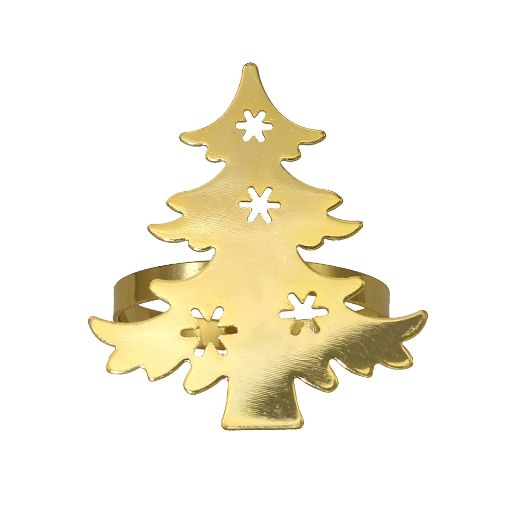 Rond de Serviette Sapin Doré Chic