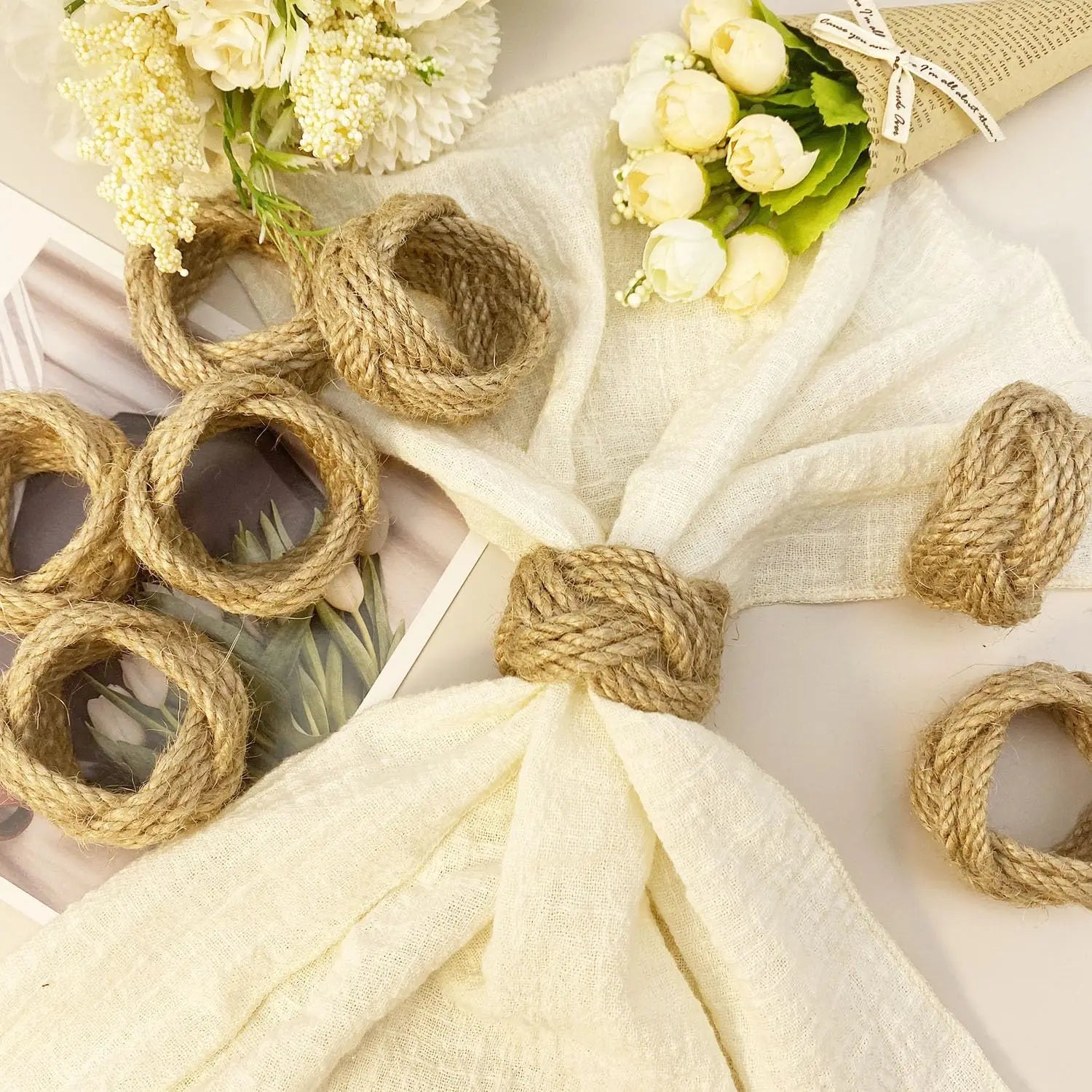 Rond de Serviette en Jute Minimaliste