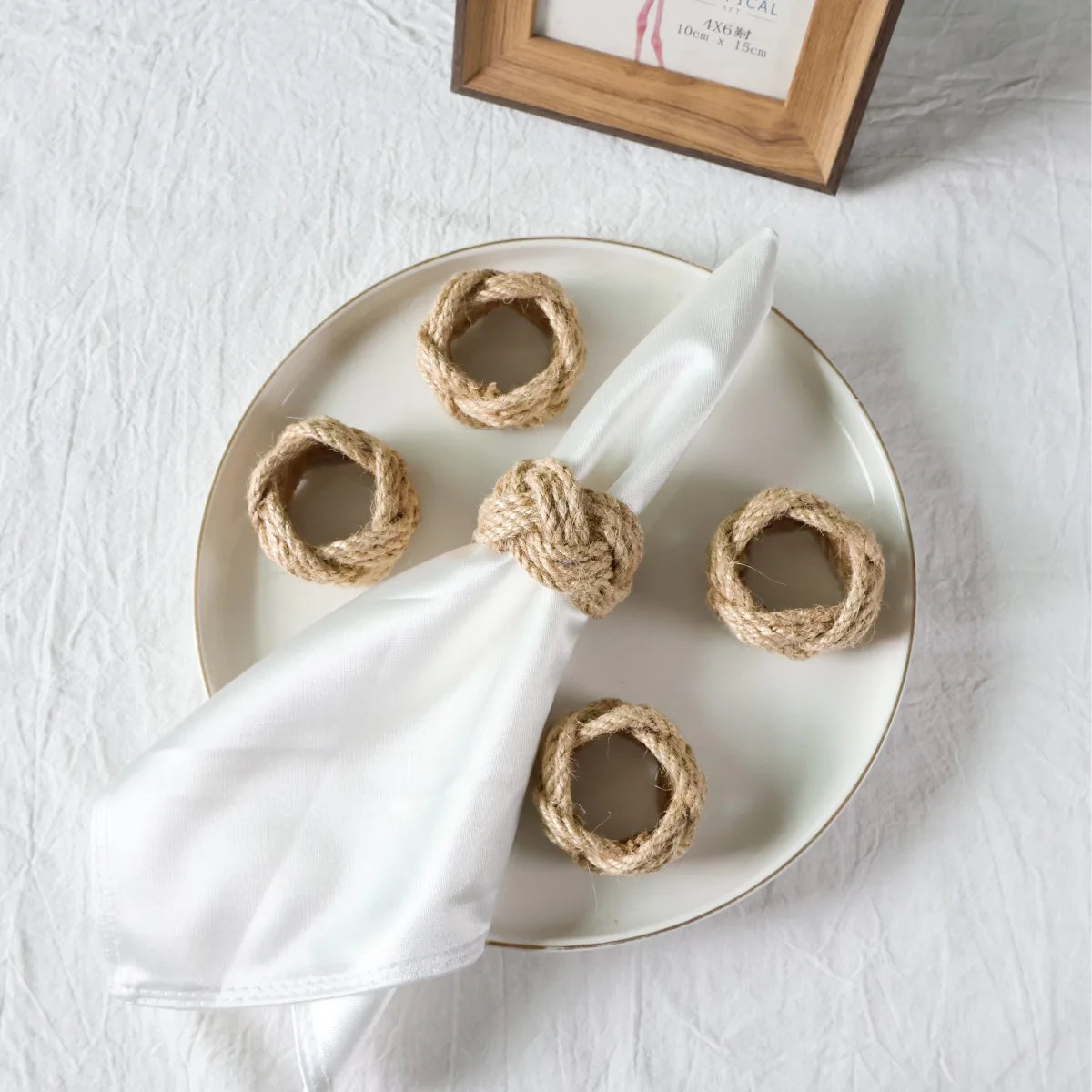 Rond de Serviette en Jute Minimaliste élégant