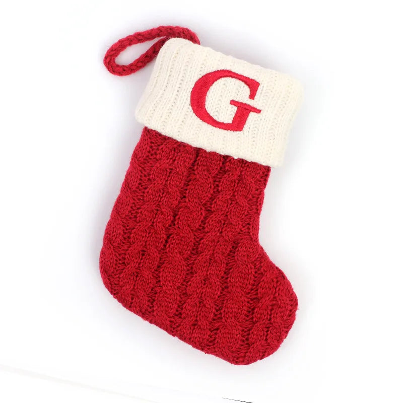 Chaussette de Noël Brodée Lettre