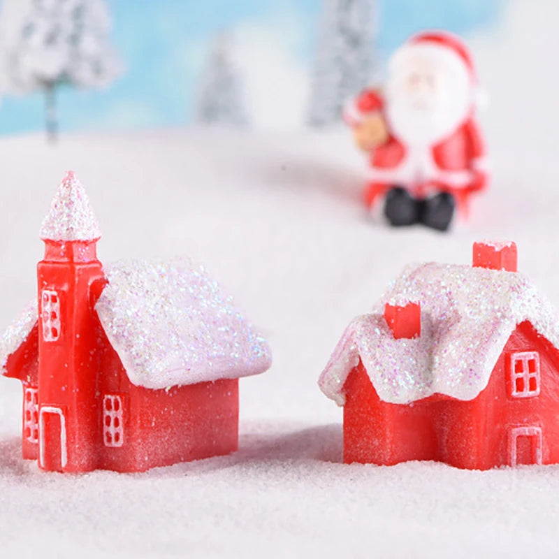 Lot de Petites Maisons Rouge de Noël