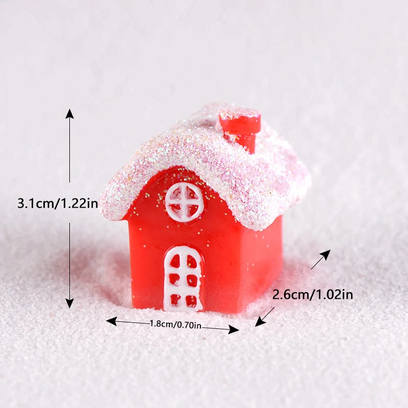 Lot de Petites Maisons Rouge de Noël