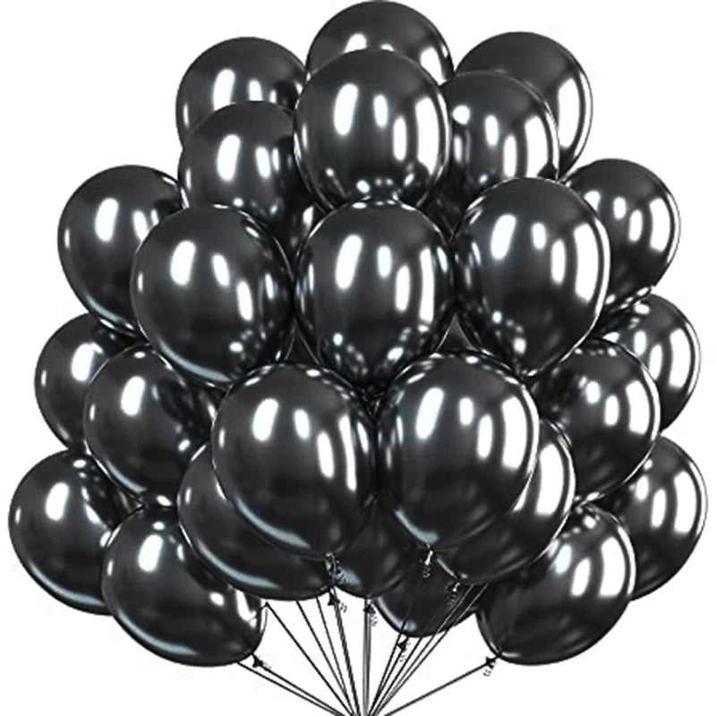 Ballons Anniversaire Métal Noirs