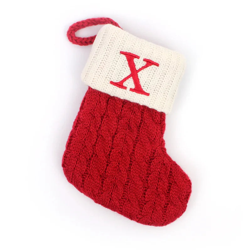 Chaussette de Noël Brodée Lettre