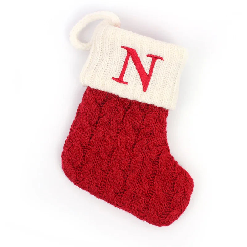 Chaussette de Noël Brodée Lettre