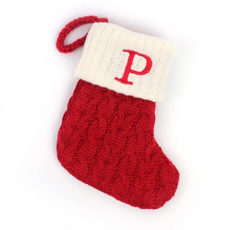 Chaussette de Noël Brodée Lettre
