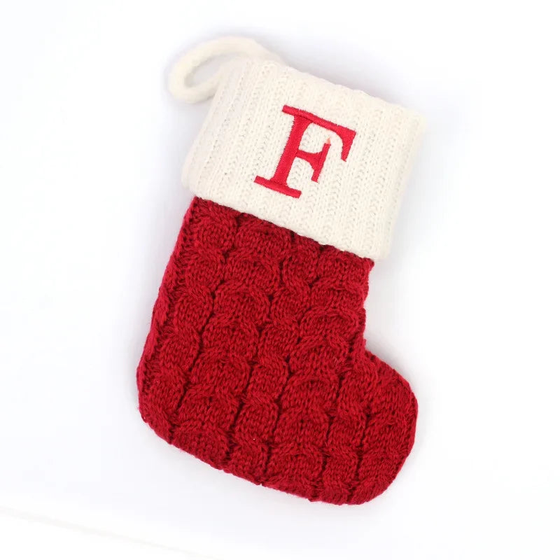 Chaussette de Noël Brodée Lettre
