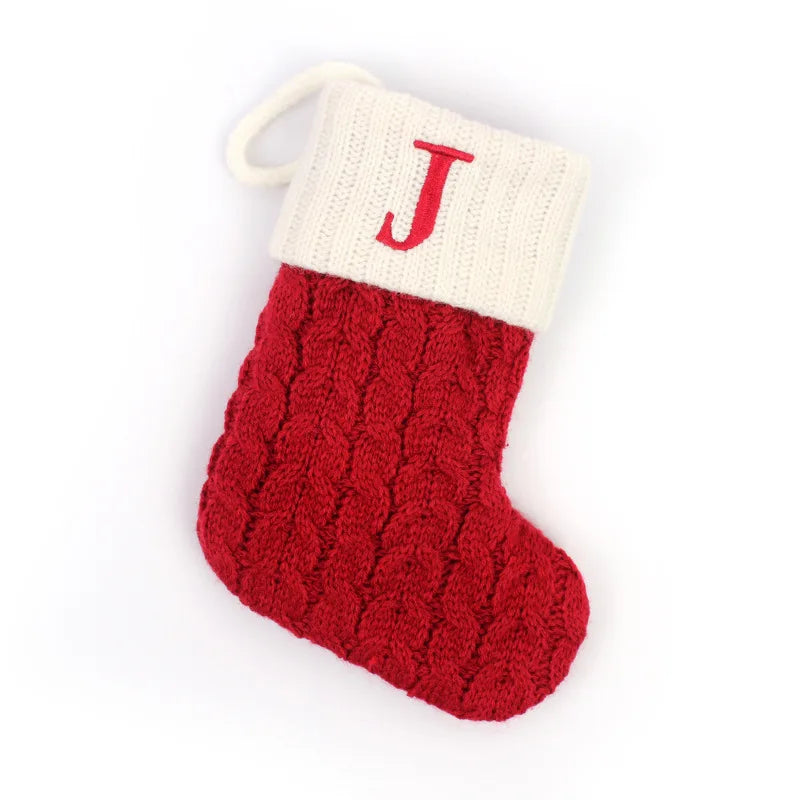 Chaussette de Noël Brodée Lettre