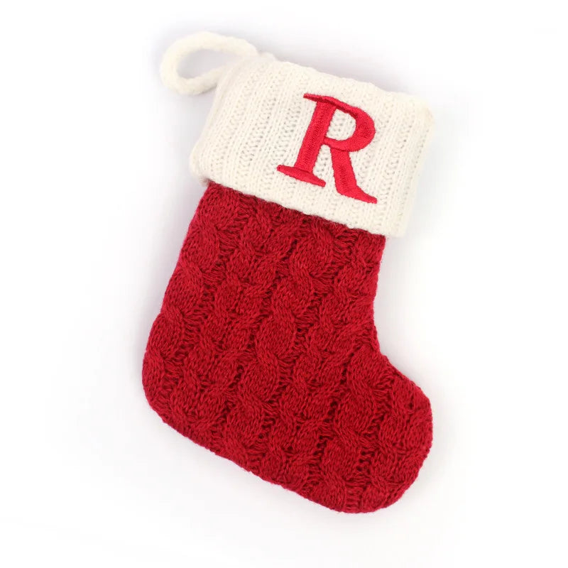 Chaussette de Noël Brodée Lettre