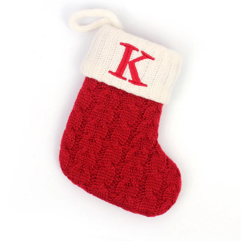 Chaussette de Noël Brodée Lettre