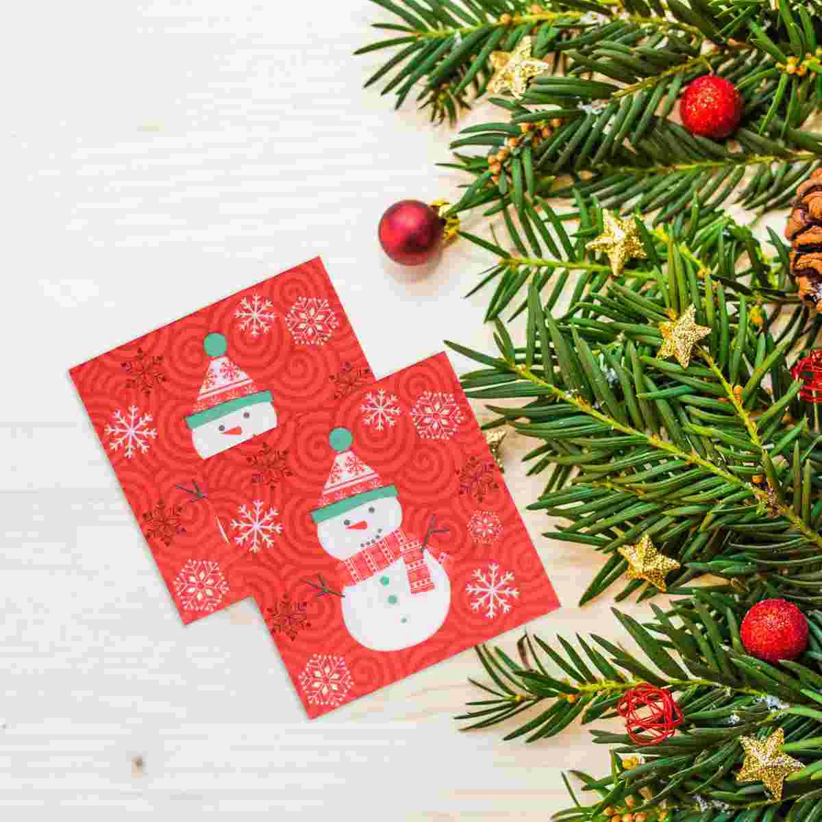Serviette Bonhomme de Neige Rouge