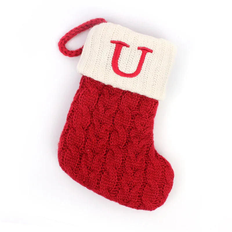 Chaussette de Noël Brodée Lettre