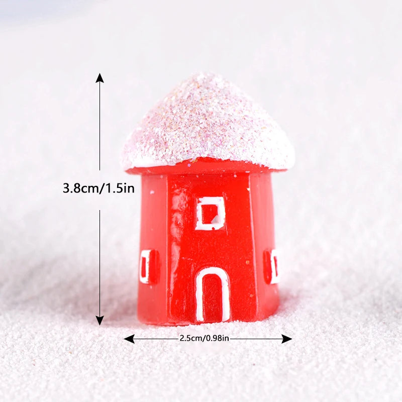 Lot de Petites Maisons Rouge de Noël