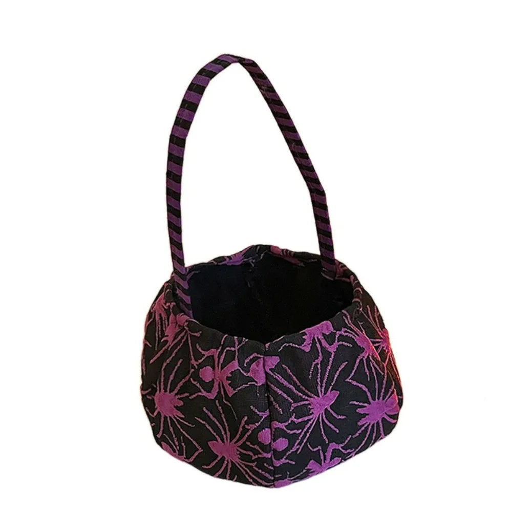 Sac à Friandises Halloween Araignée Violet Chic