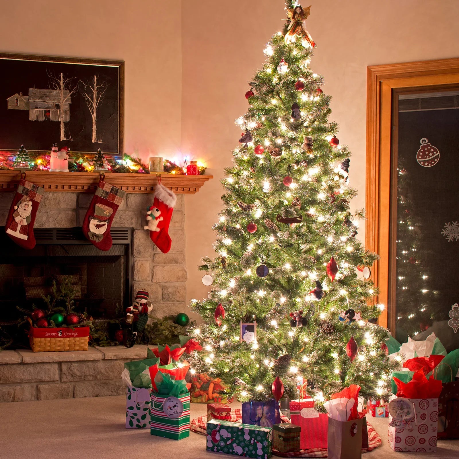 Sapin de Noël Artificiel Lumineux 210 cm Beaux
