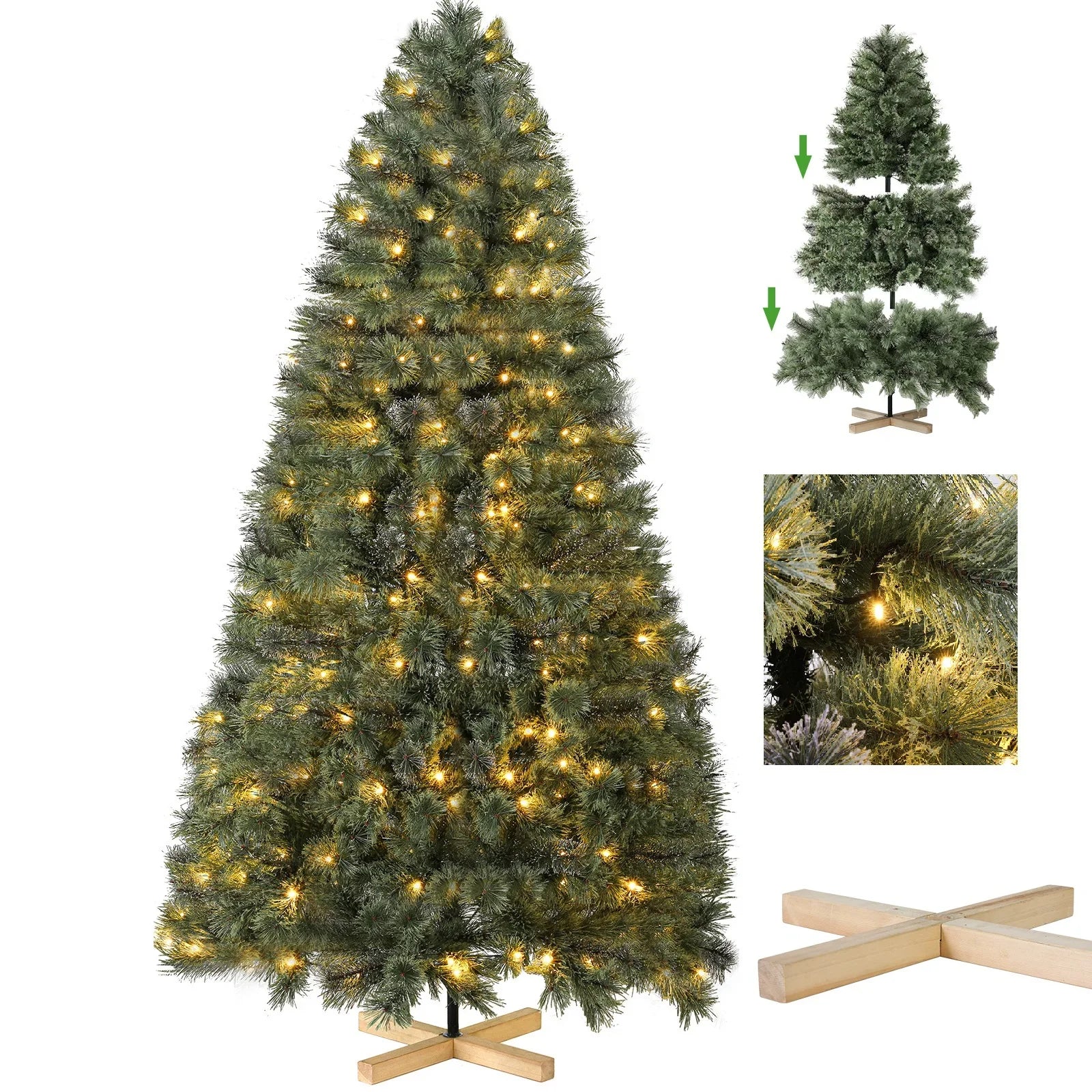 Sapin de Noël Artificiel Lumineux 210 cm Uniques
