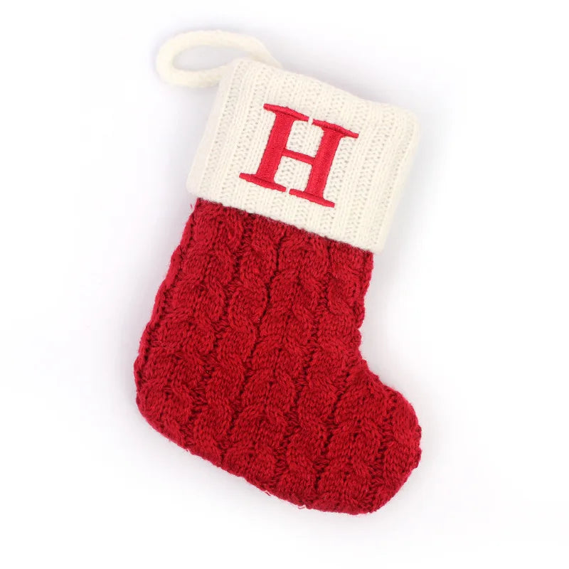 Chaussette de Noël Brodée Lettre