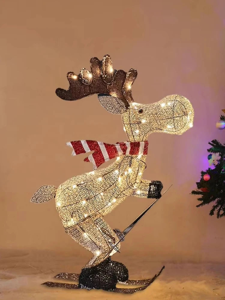 Renne 3D Lumineuse Sur Pied