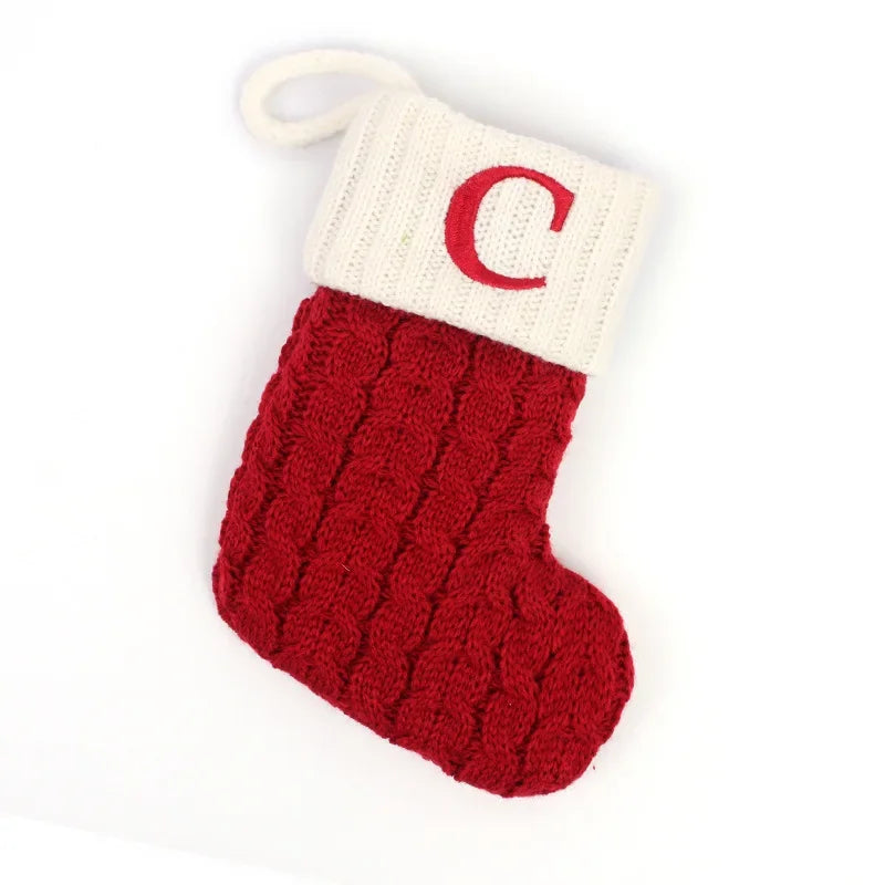 Chaussette de Noël Brodée Lettre