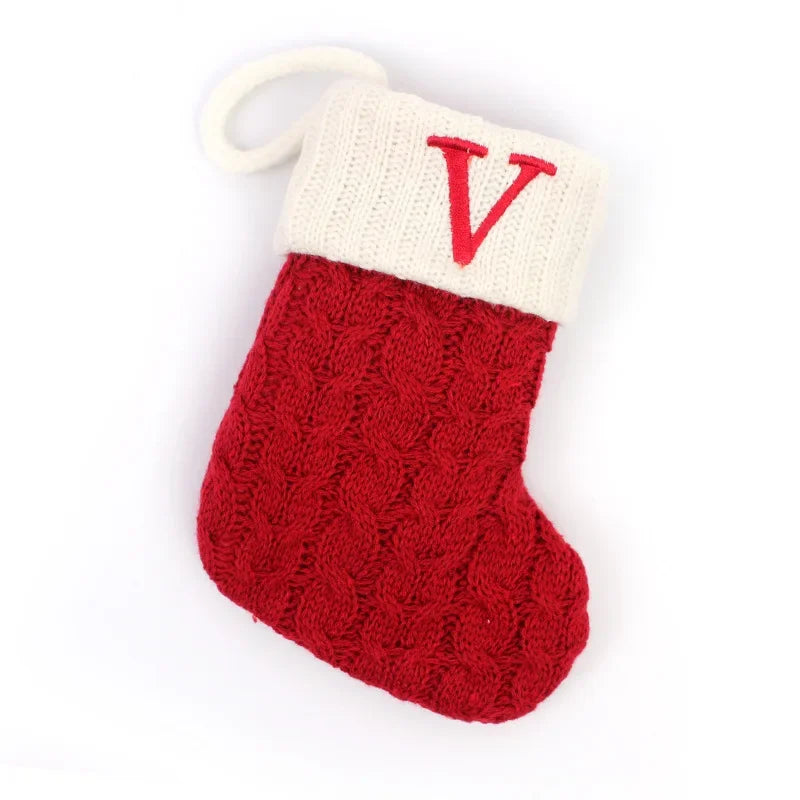 Chaussette de Noël Brodée Lettre