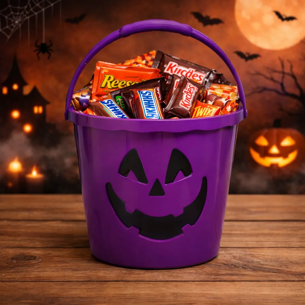 Seau à Friandises Halloween Violet Design