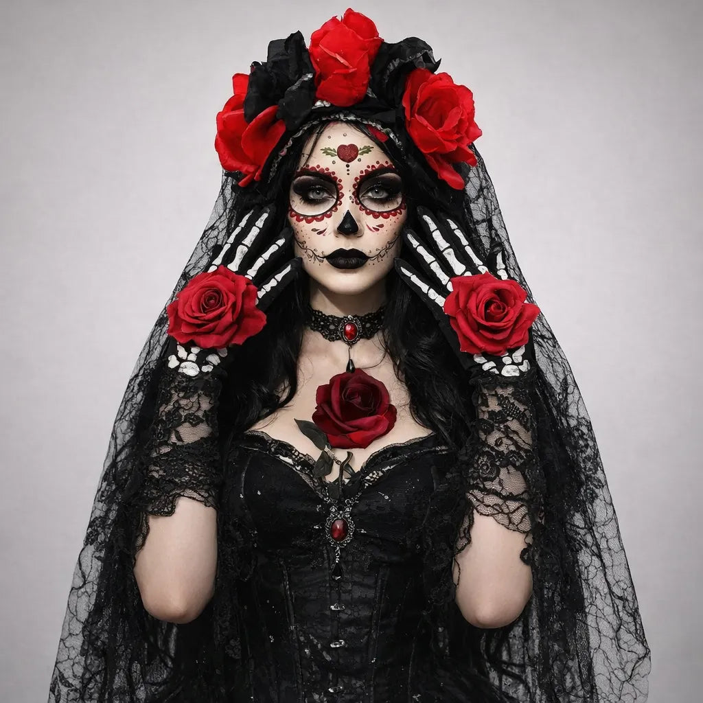 Serre-Tête Mariée Noire Accessoirisée