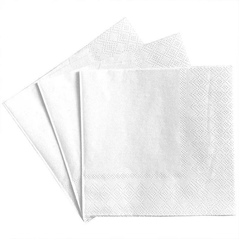 Serviette Anniversaire Blanche Chic