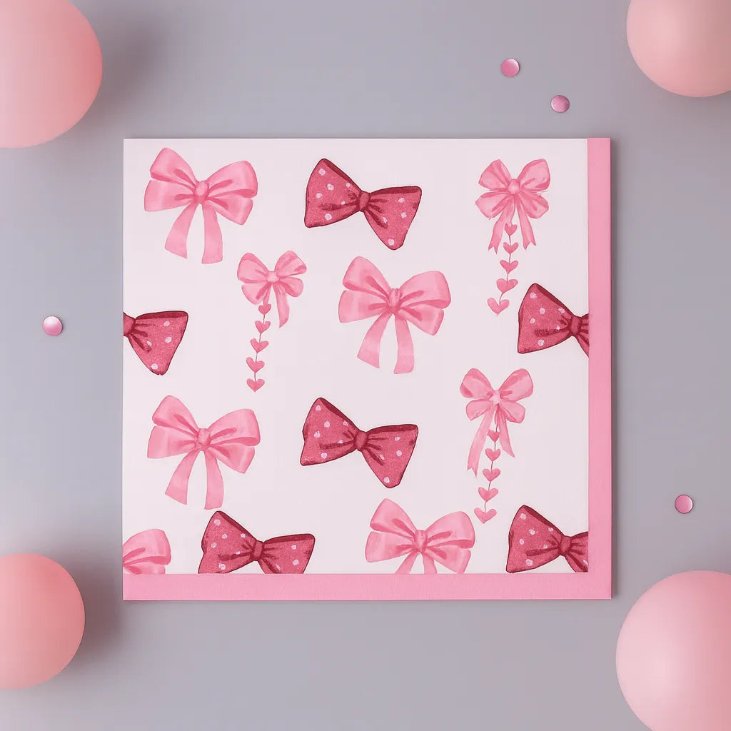 Serviette Jetable à Motif Nœuds Girly 1