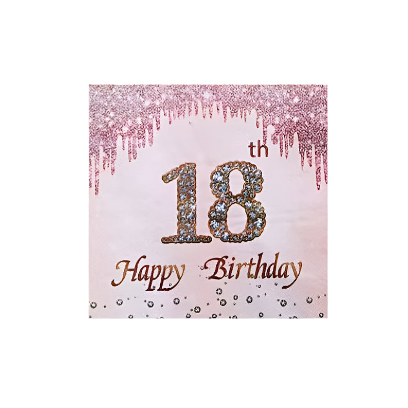Serviette Jetable Or Rose 18th