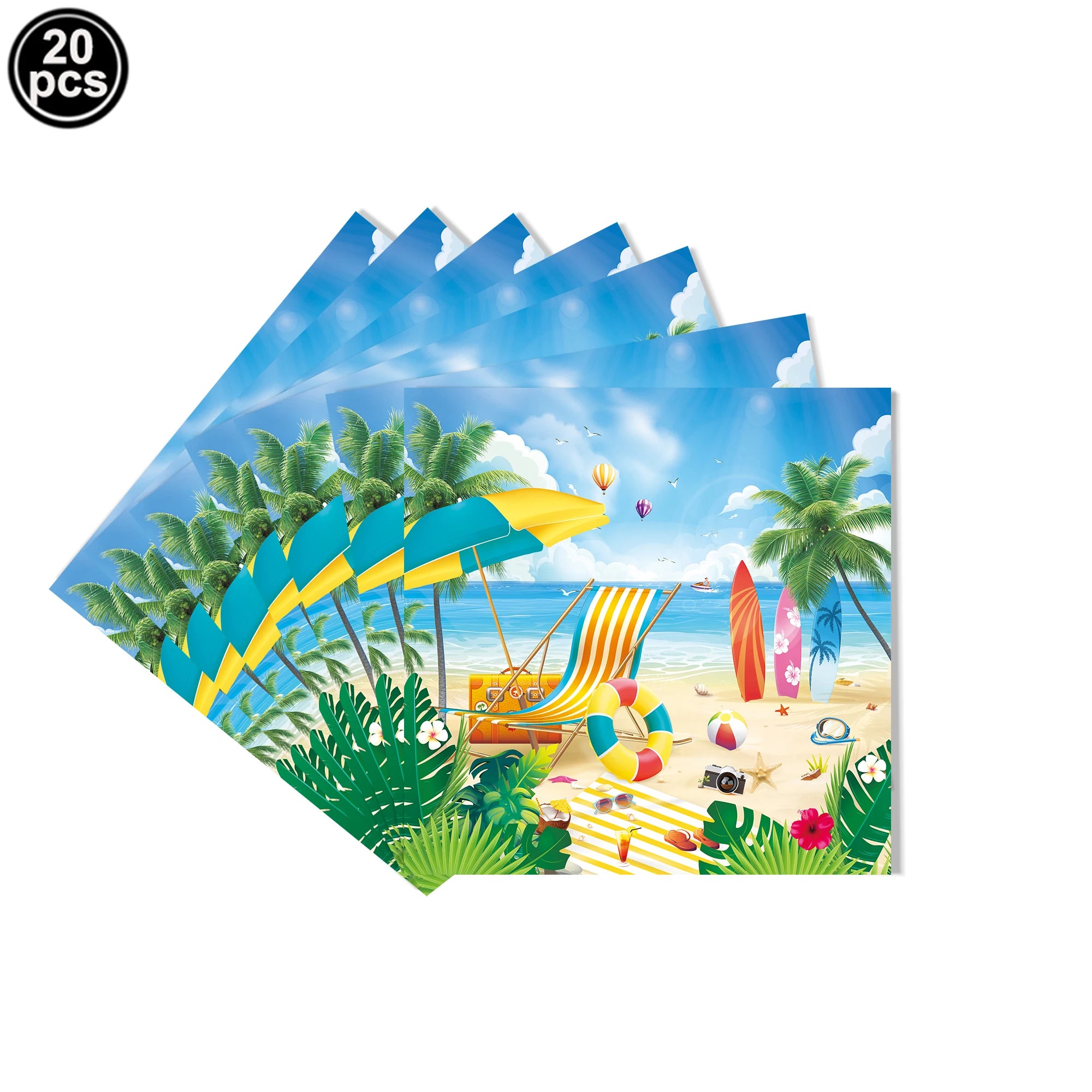 Serviette Jetable Thème Plage