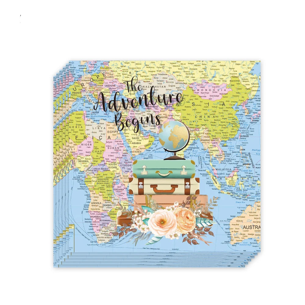 Serviette Jetable Thème Voyage