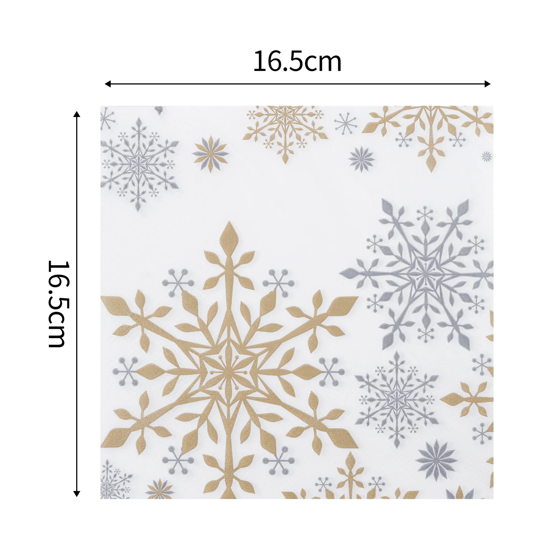 Serviette Noël en Papier Flocons Design Dimension
