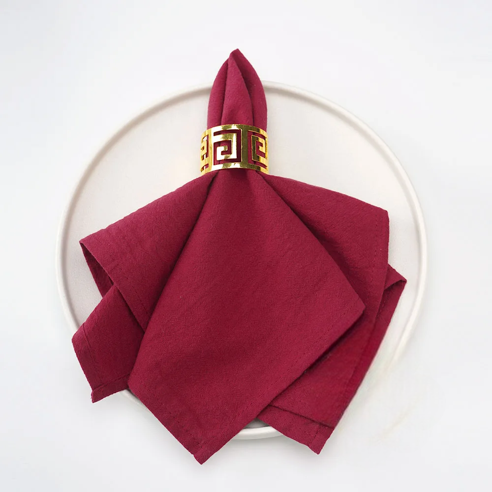 Serviette Saint-Valentin Bordeaux en Coton