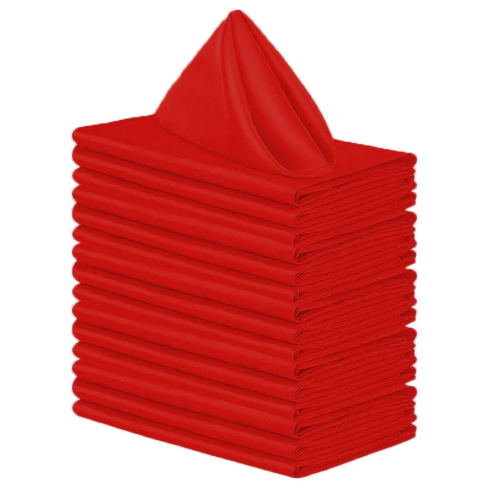 Serviette Saint-Valentin Rouge Satinée Chic