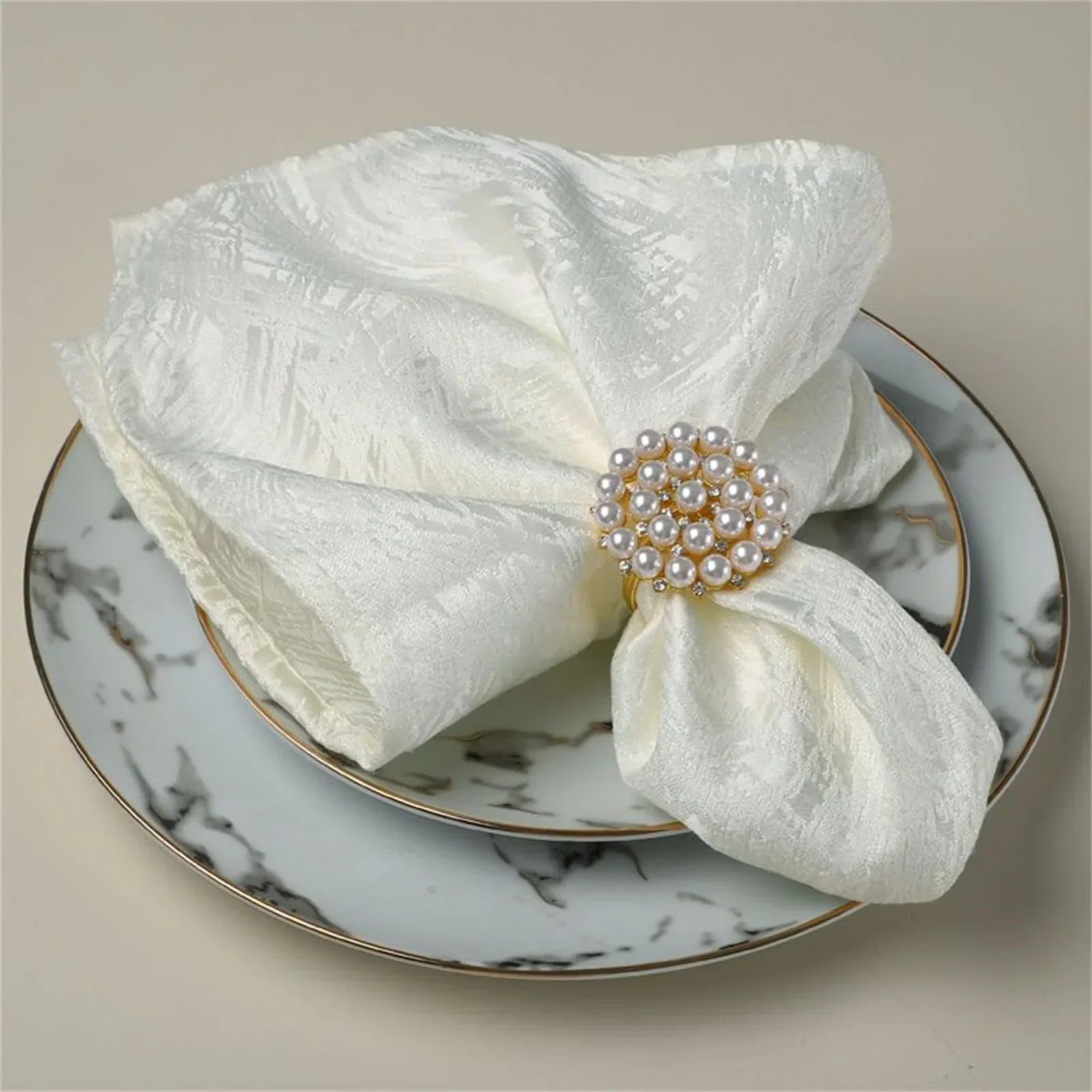 Serviette de Table à Motifs Epurés Blanc