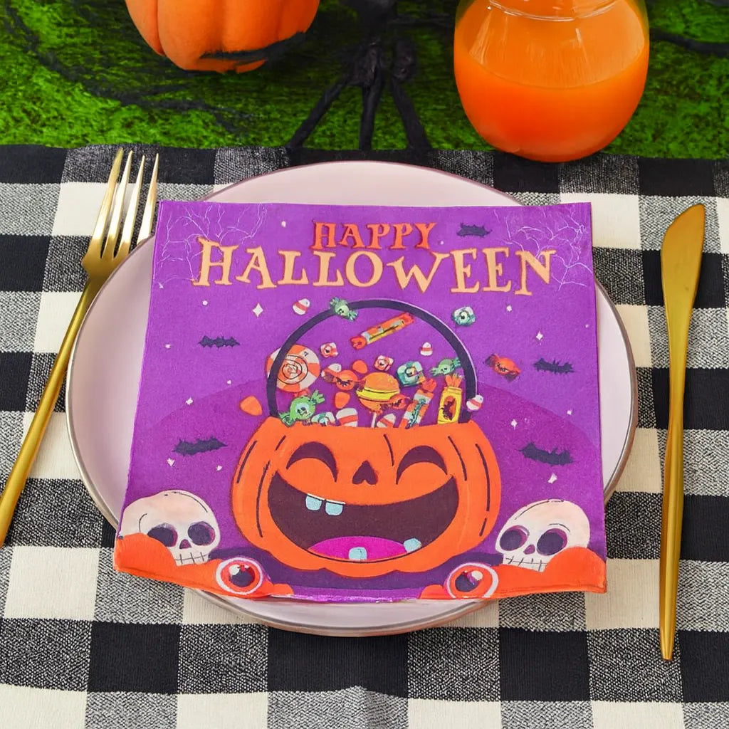 Serviette de Table Seau à Friandises Halloween