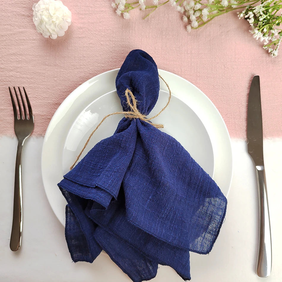 Serviette de Table en Coton Léger Bleu foncé