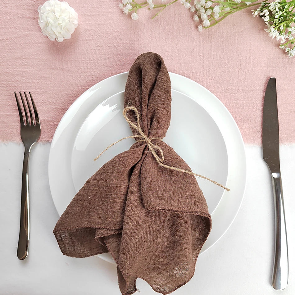Serviette de Table en Coton Léger Marron