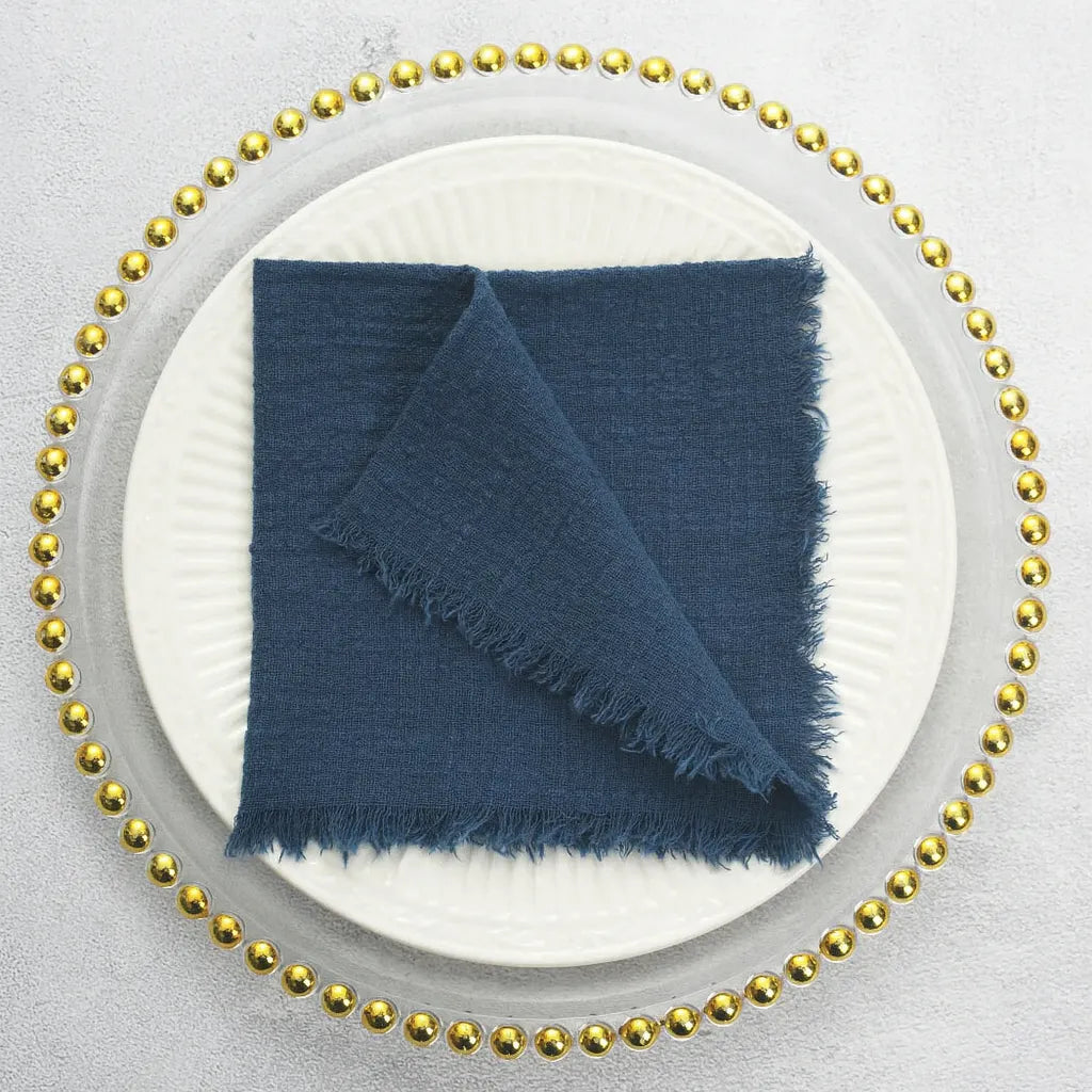 Serviette de Table en Gaze de Coton Bleu1