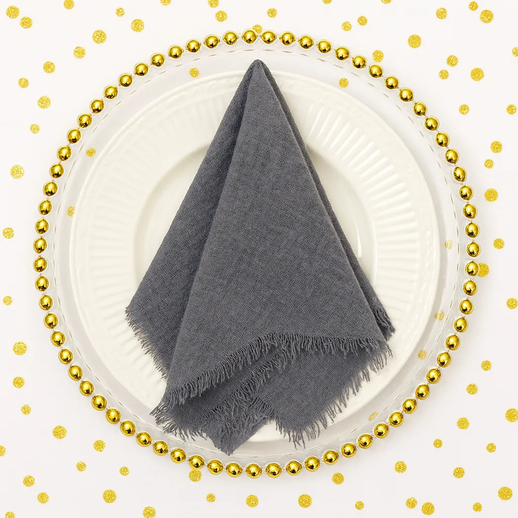 Serviette de Table en Gaze de Coton Gris1