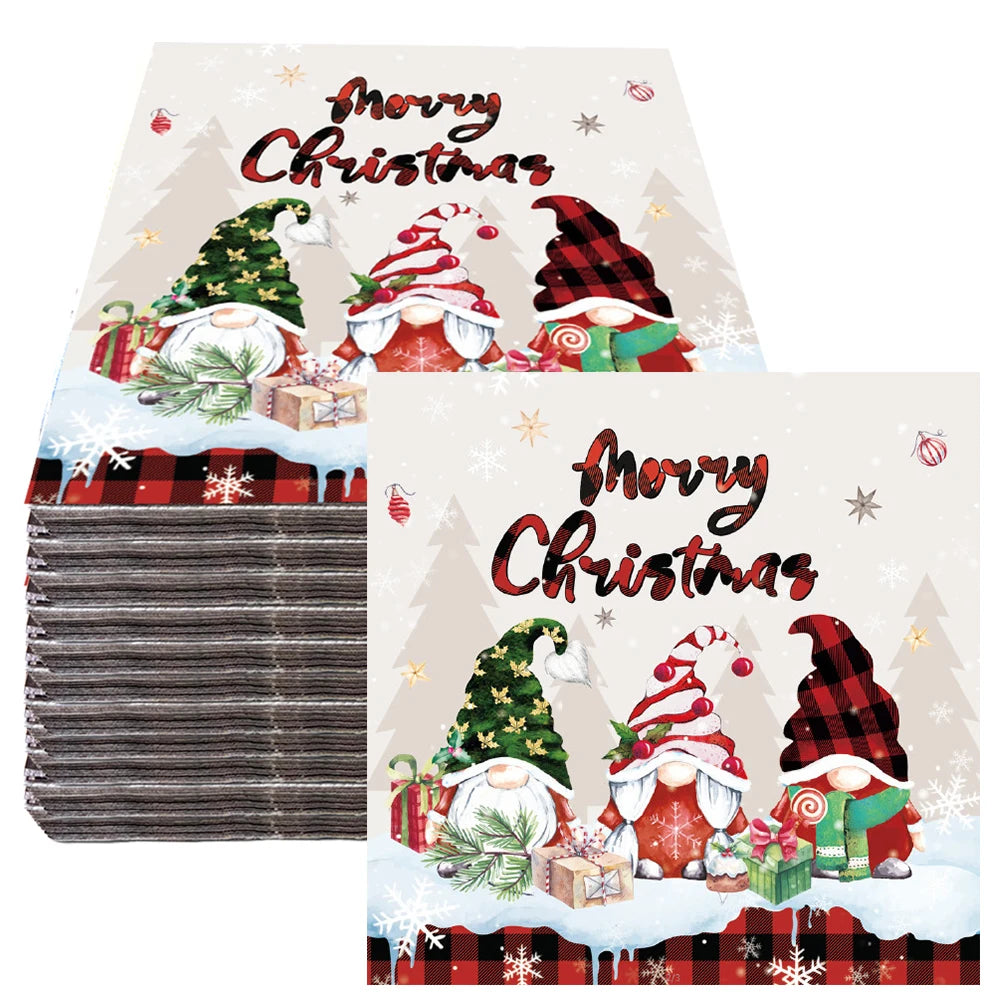 Serviette en Papier Merry Christmas Unique