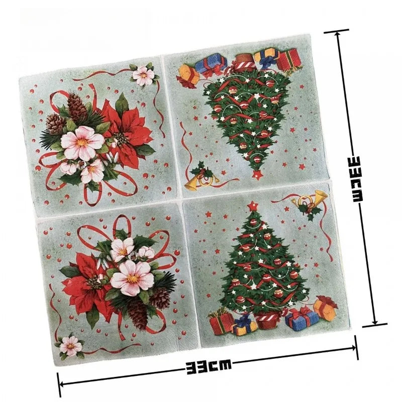 Serviette en Papier Motifs Noël Traditionnel Stylée
