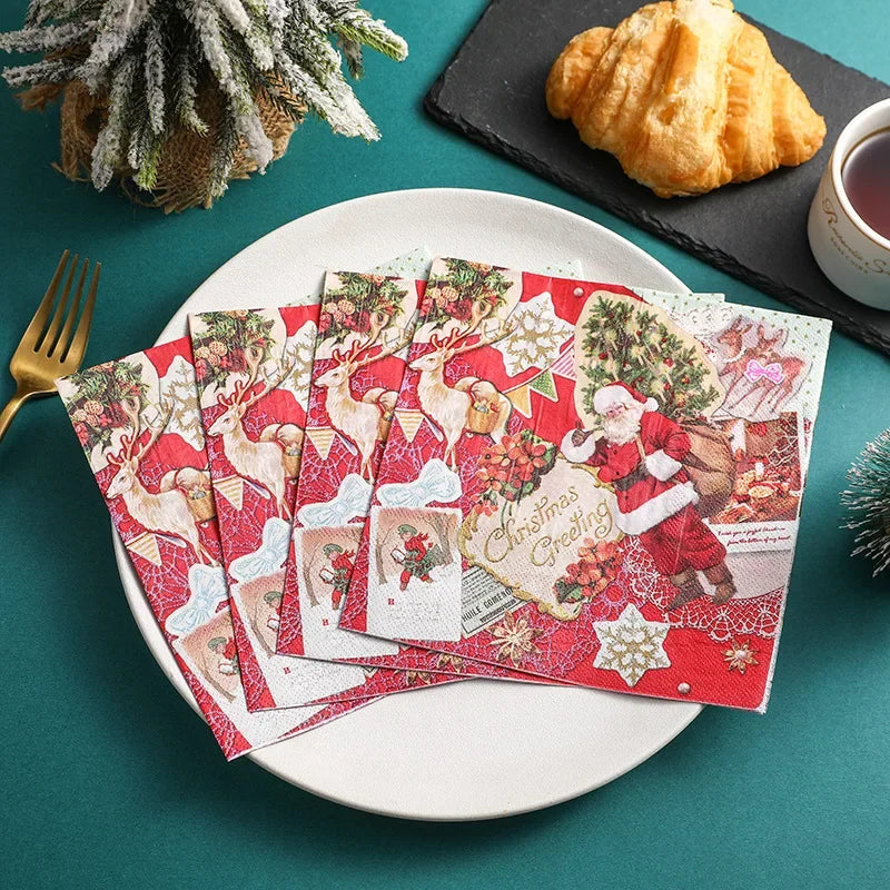 Serviette en Papier Père Noël Élégante et Légère